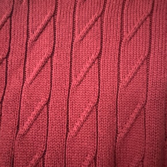 Mens Sweater Vest XL Red Grandpacore Cable Knit V Neck Retro Classic Warm Soft - Picture 5 of 9